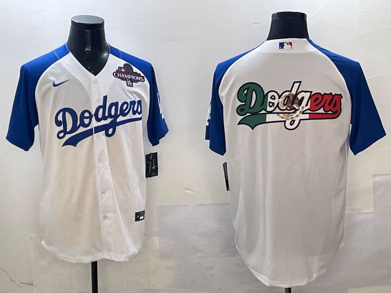 Men Los Angeles Dodgers Blank White blue Game 2025 Nike MLB Jersey style 13